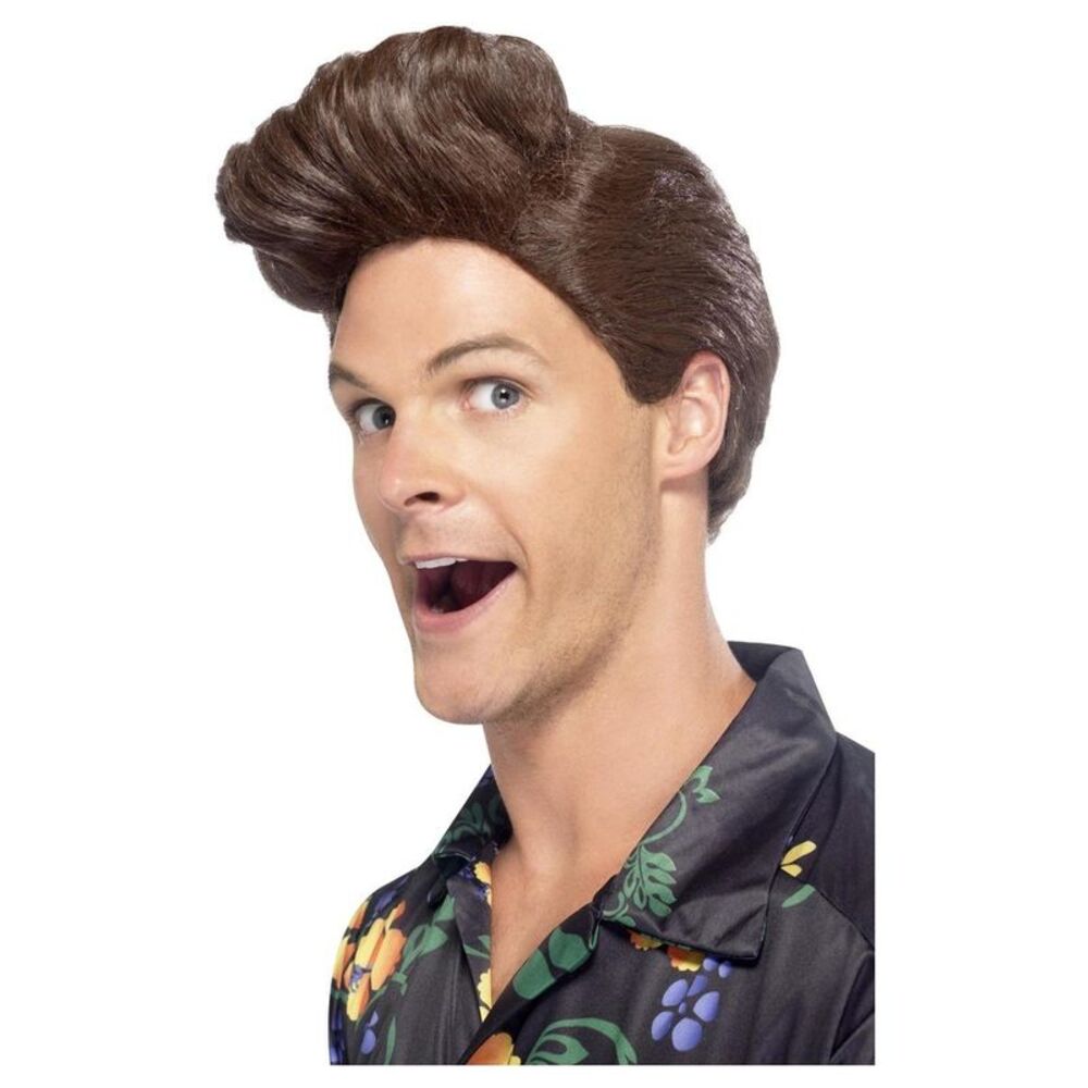 Smiffys Mens Nineties Detective Wig / Brown